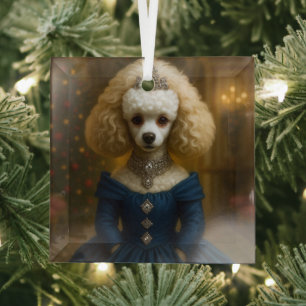 Poodle Vakantie  Glas Ornament
