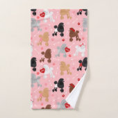Poodle Valentijn Patroon Bad Handdoek (Handdoek)