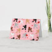 Poodle Valentijn Patroon Feestdagen Kaart (Voorkant)
