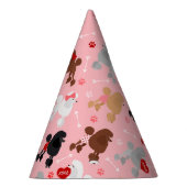 Poodle Valentijn Patroon Feesthoedjes (Rechts)