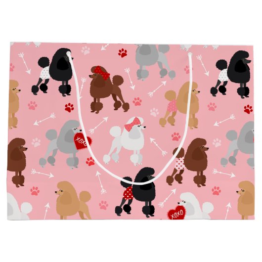 Poodle Valentijn Patroon Groot Cadeauzakje (Achterkant)