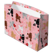 Poodle Valentijn Patroon Groot Cadeauzakje (Achterkant Gekanteld)