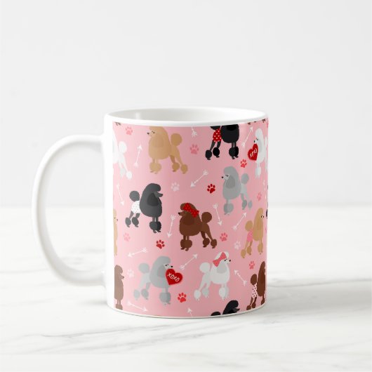 Poodle Valentijn Patroon Koffiemok (Links)