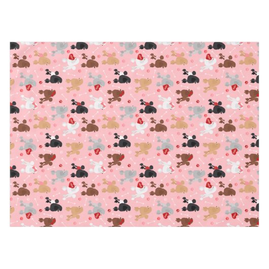 Poodle Valentijn Patroon Tafelkleed (Voorkant (Horizontaal))