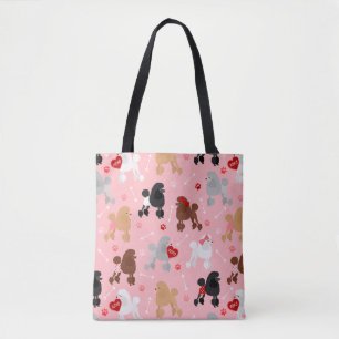 Poodle Valentijn Patroon Tote Bag