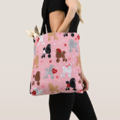Poodle Valentijn Patroon Tote Bag (Dichtbij)