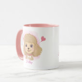 Poodle Valentijnsbeker | Gepersonaliseerd Cadeau v Mok (Voorkant links)
