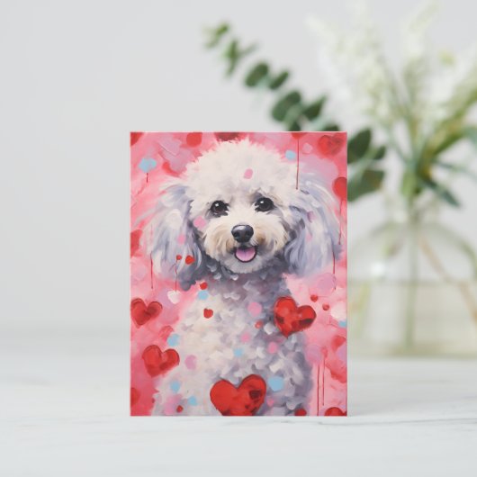 Poodle Valentijnsdag Briefkaart (Staand voorkant)