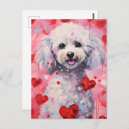 Poodle Valentijnsdag Briefkaart (Voorkant / Achterkant)