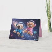 Poodle Valentine Card Feestdagen Kaart (Achterkant)