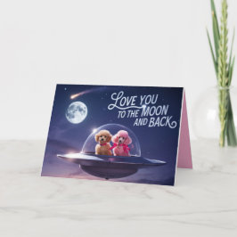 Poodle Valentine Card Feestdagen Kaart