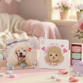 Poodle Valentine Keychain with Custom Name & Photo