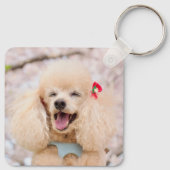 Poodle Valentine Keychain with Custom Name & Photo (Achterkant)