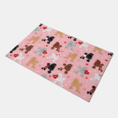 Poodle Valentine Pattern Deurmat (Schuin)