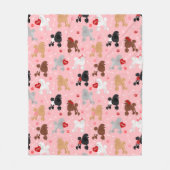 Poodle Valentine Pattern Fleece Deken (Voorkant)