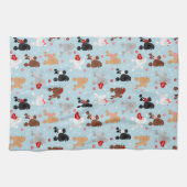Poodle Valentine Pattern Kitchen Towel Theedoek (Horizontaal)