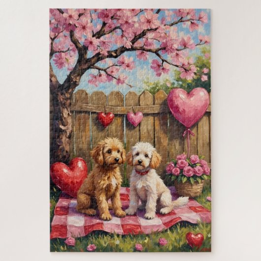 Poodle Valentine’s Day Art Legpuzzel (Verticaal)