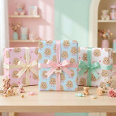 Poodle Valentine Wrapping Paper with Hearts