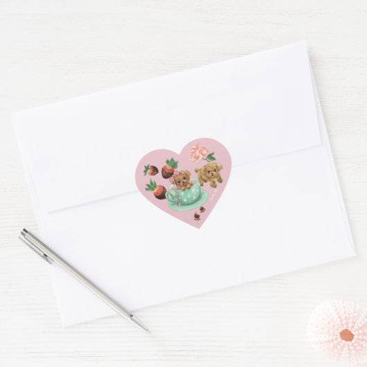 Poodle Valentine's Day Heart Hart Sticker (Envelop)