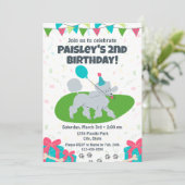 Poodle verjaardagsuitnodiging kaart (Staand voorkant)