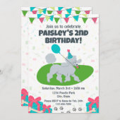 Poodle verjaardagsuitnodiging kaart (Voorkant / Achterkant)