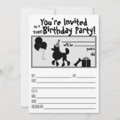 Poodle verjaardagsuitnodiging kaart (Voorkant)