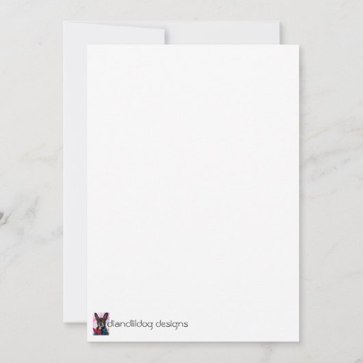 Poodle verjaardagsuitnodiging kaart (Achterkant)