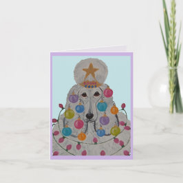 Poodle Versierd voor Kerstmis