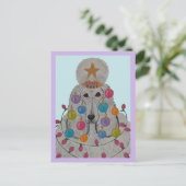 Poodle Versierd voor Kerstmis Briefkaart (Staand voorkant)