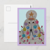 Poodle Versierd voor Kerstmis Briefkaart (Voorkant / Achterkant)