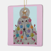 Poodle Versierd voor Kerstmis Keramisch Ornament (Links)