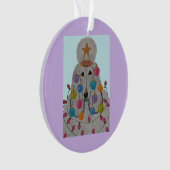 Poodle Versierd voor Kerstmis Ornament (voorkant)