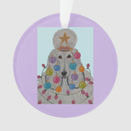 Poodle Versierd voor Kerstmis Ornament
