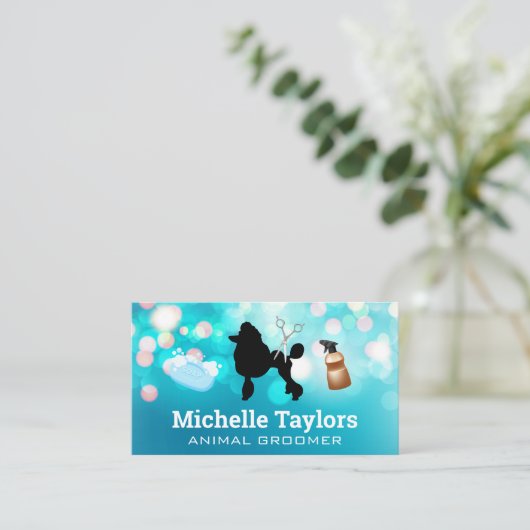 Poodle | Verzorgingshulpmiddelen Visitekaartje (Staand voorkant)