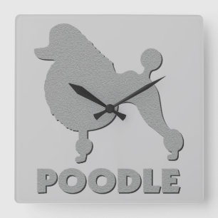 Poodle Vierkante Klok