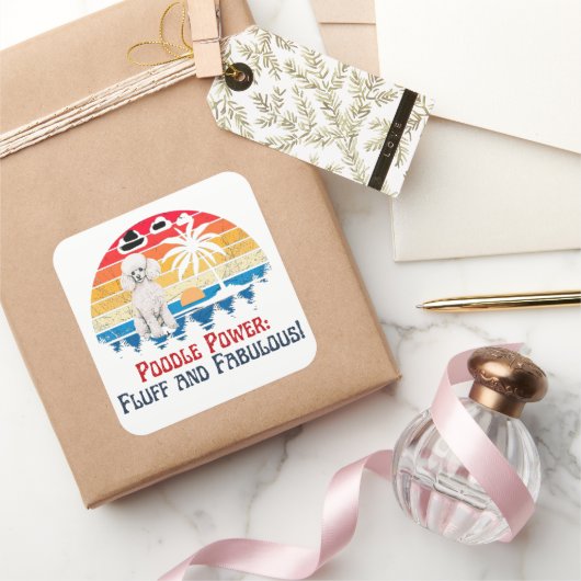 Poodle Vierkante Sticker (Geschenken)