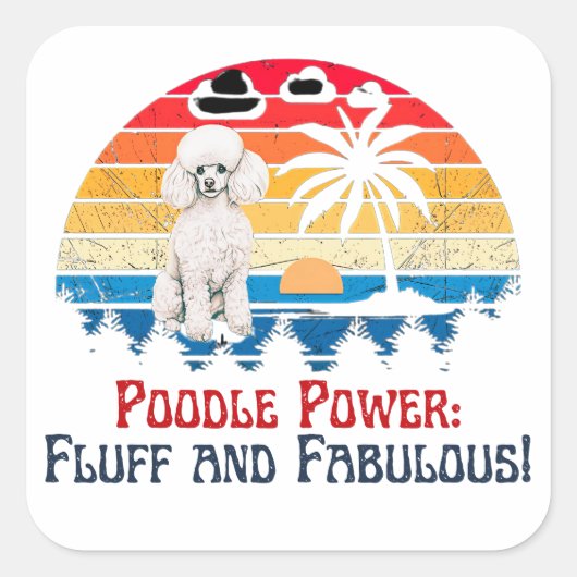 Poodle Vierkante Sticker (Voorkant)
