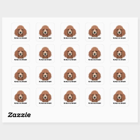 Poodle Vierkante Sticker (Vel)