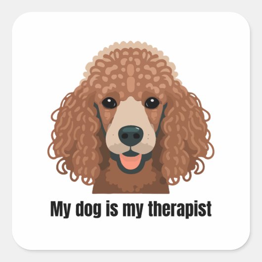 Poodle Vierkante Sticker (Voorkant)