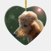 POODLE VOOR DE FEESTDAGEN KERAMISCH ORNAMENT (Voorkant)