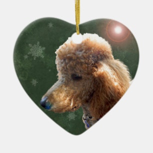 POODLE VOOR DE FEESTDAGEN KERAMISCH ORNAMENT
