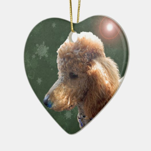 POODLE VOOR DE FEESTDAGEN KERAMISCH ORNAMENT (Links)