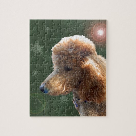 POODLE VOOR DE FEESTDAGEN LEGPUZZEL (Verticaal)