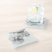 Poodle wagon tails dog quote glazen onderzetter (Schuin)