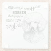 Poodle wagon tails dog quote glazen onderzetter (Achterkant)
