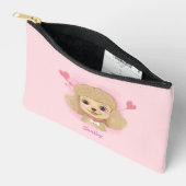 Poodle-waterverf Valentijnstas met eigen naam Etui (Open)