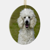 Poodle White Dog Photo Keramisch Ornament (Rechts)
