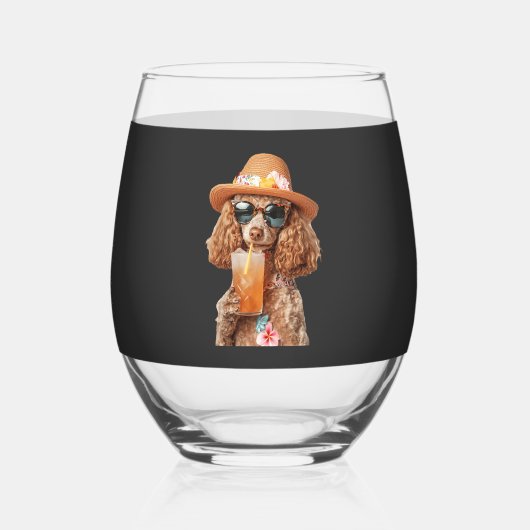 Poodle Wijnglas Zonder Voet (Voorkant)
