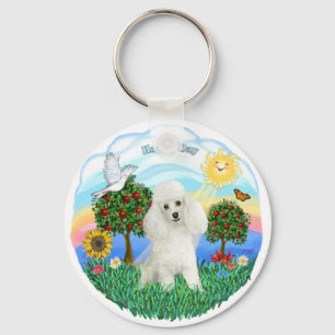 Poodle (wit #14) sleutelhanger