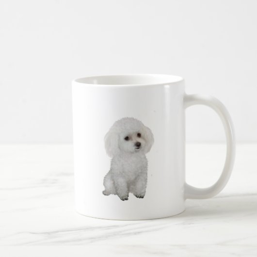 Poodle - wit 1 koffiemok (Rechts)